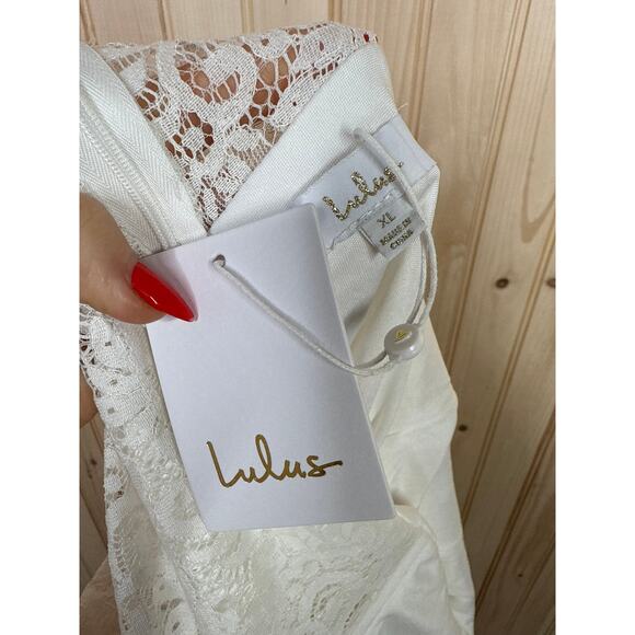 NWT Lulus Beloved Eternity White Lace Sleeveless Backless Maxi Dress Bride Sz XL - Picture 9 of 9